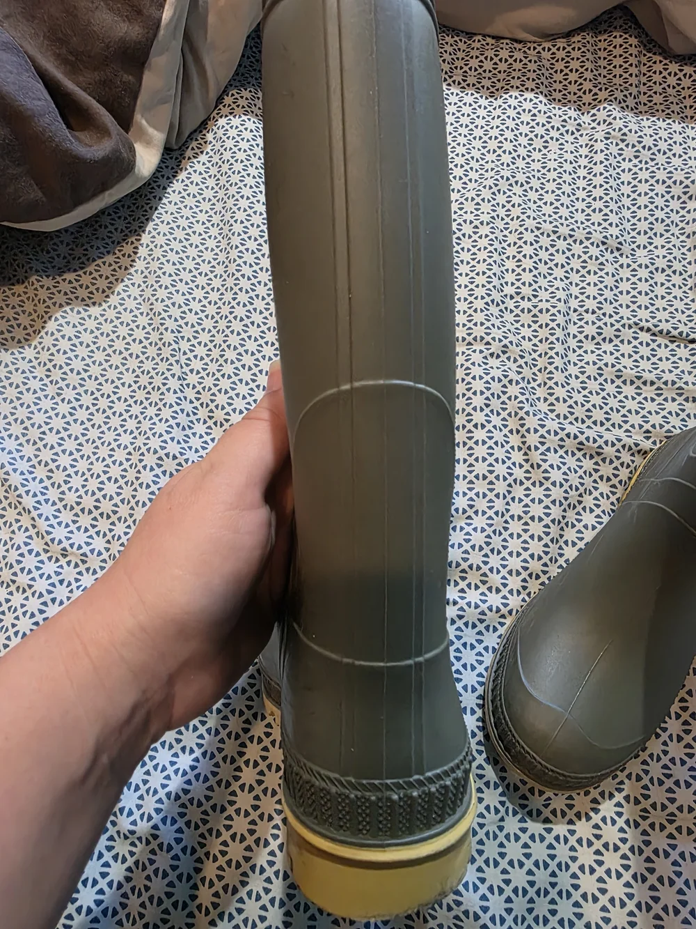 Kamik Kids Olive Green Rain Boots with Tan Soles